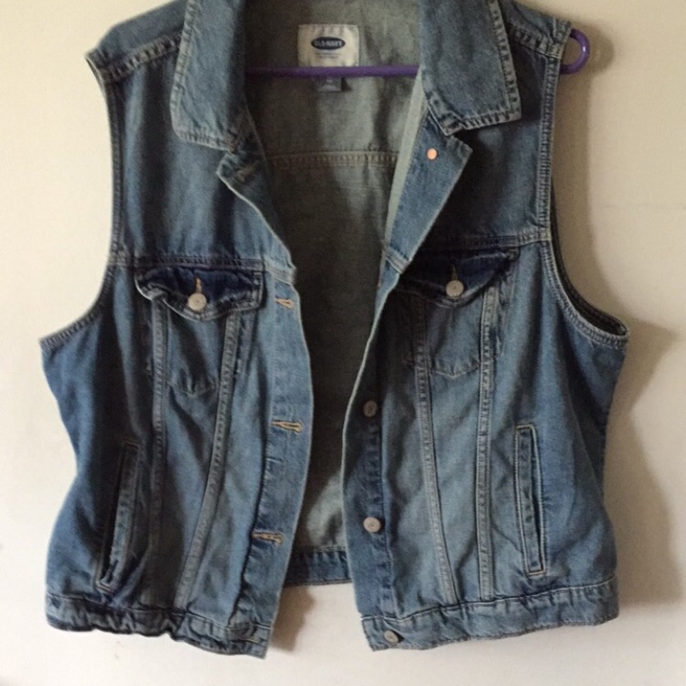 Blue denim vest